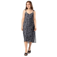 Black Rose Lace Gothic Victorian Tie Strap Midi Slip Dress Dark Gift