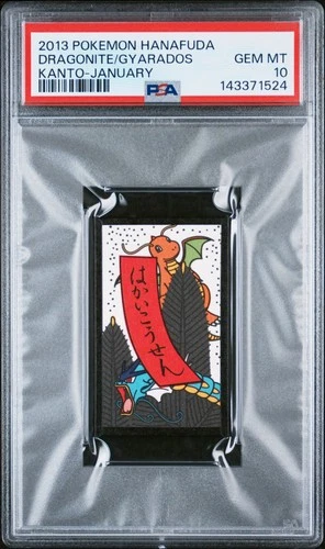 2013 POKEMON HANAFUDA KANTO JANUARY DRAGONITE/GYARADOS PSA 10