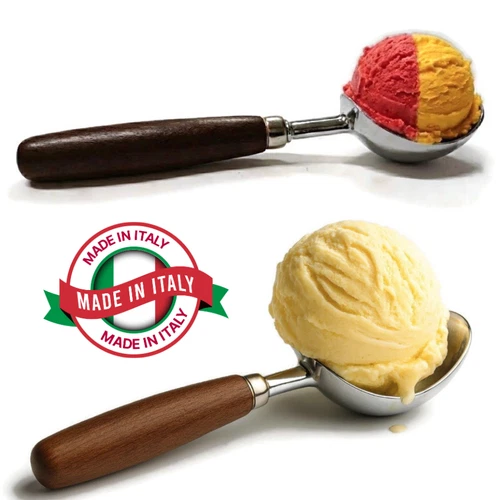 2p Ice Cream Scoop Spoon Stainless Heavy Duty Wooden Handle 20cm Kitchen Utensil