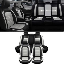 Full Set Leather Seat Covers Gray For Toyota Honda Hyundai Mazda Sedan Universal Full Set Leather Seat Covers Gray For Toyota Honda Hyundai Mazda Sedan Universal