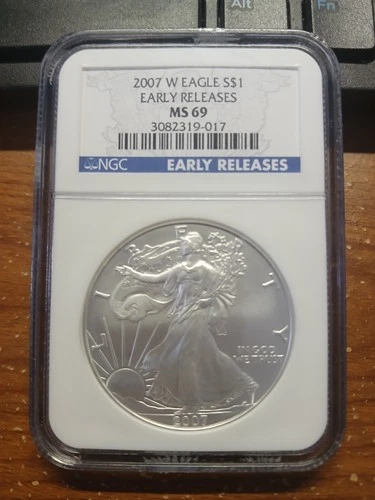 2007-W (Burnished) Silver American Eagle MS-69