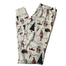 Hanna Andersson Adult Dr. Seuss Grinch Long John Pajama Pants Grinch Small EUC