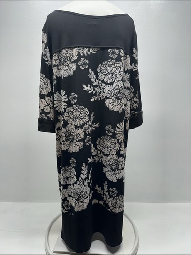 Top túnica Clara Sun Woo manga corta mini vestido elástico floral blanco negro grande - Imagen 4 de 7