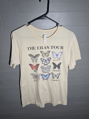 Taylor Swift Butterfly Eras's Tour Tee Feat: Album Names Size Women's  Medium