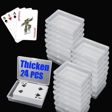 24PCS Thicken Playing Card Case Clear Plastic Gaming Game Card Holder Organiz...