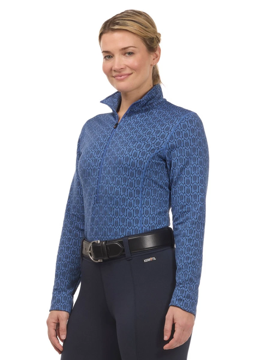 Haut chemise soleil équestre Kerrits femme XL bleu imprimé