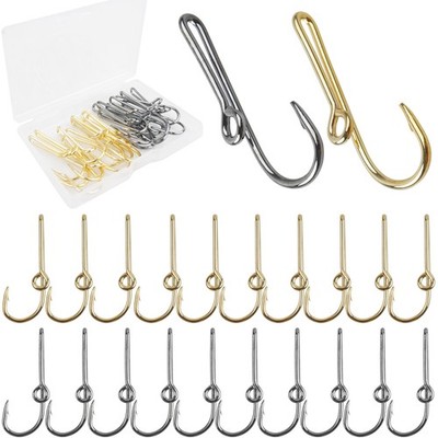 Fishing Hook Hat Pins - 20PCS Clip Tie Clasps for Hats and Accessories