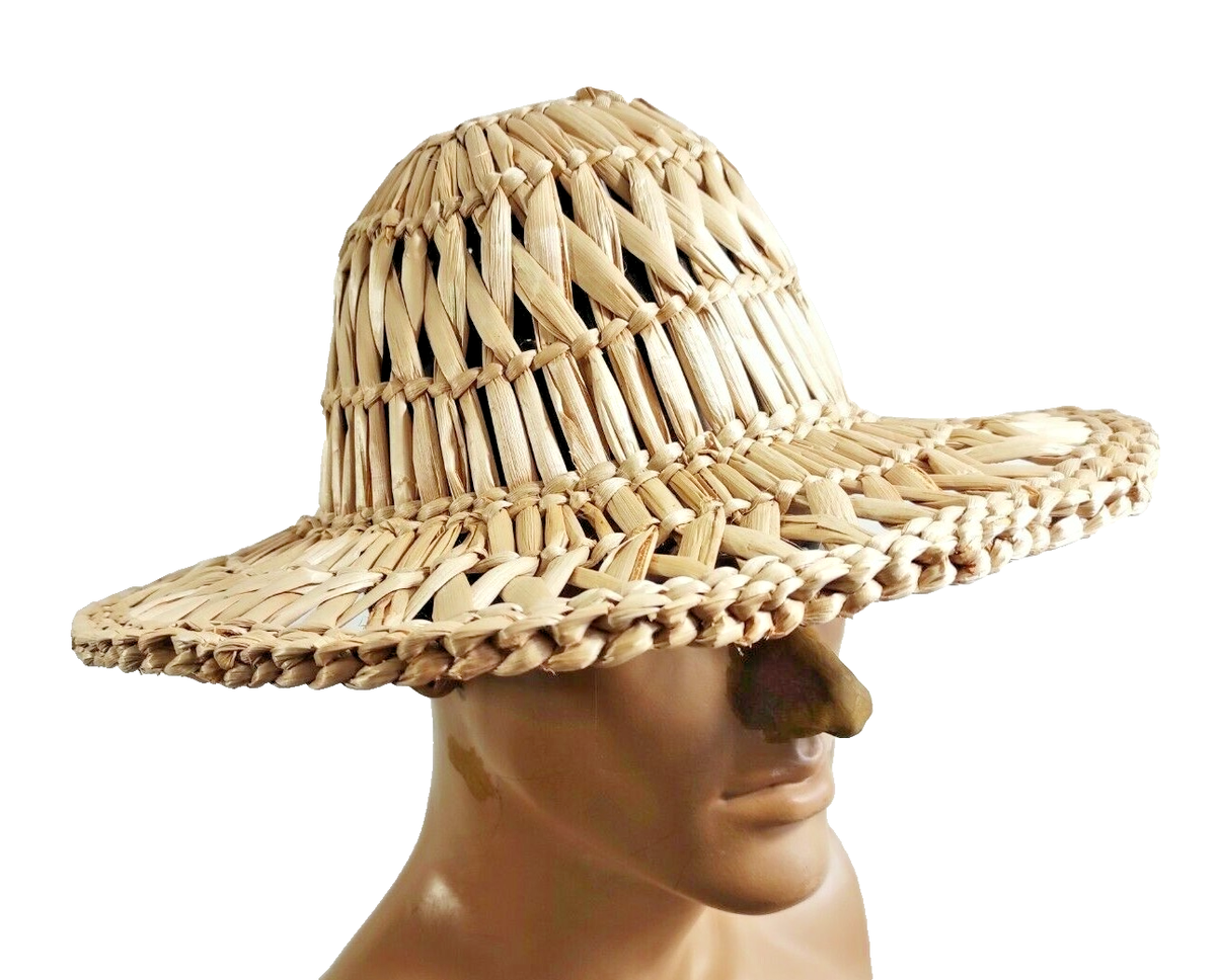 Natural Woven Reed Hat Handmade Unisex Summer Hat for SCA  display picture 1