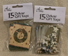 30 Pc Paper Magic Group Deluxe Gift Tags w/Gold Strings 2 Designs - NEW