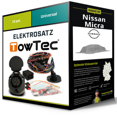 Elektrosatz 13-pol universell für NISSAN Micra 08.1992-01.1998 NEU TowTec