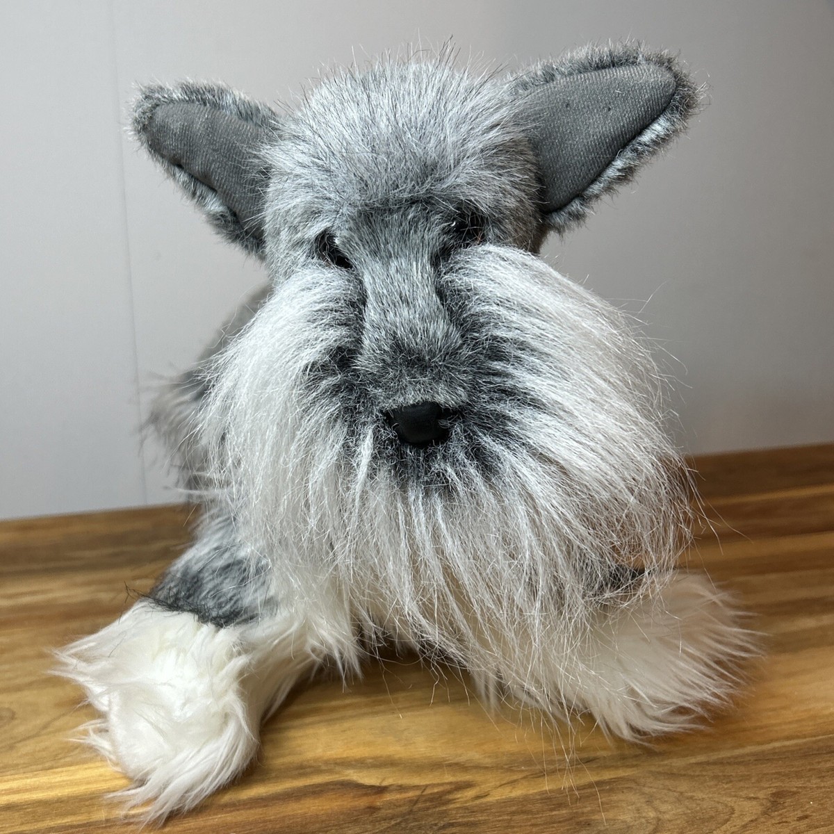 Douglas Cuddle Toy Fritz Schnauzer Gray Dog Plush Realistic #2028