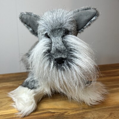Douglas Cuddle Toy Fritz Schnauzer Gray Dog Plush Realistic #2028 Douglas Cuddle Toy Fritz Schnauzer Gray Dog Plush Realistic #2028