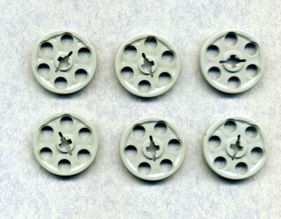 LEGO - 4185 -- Pulley Technic -- 3x3 - 6 Hole - Gray/OldGray - 6 Pieces -