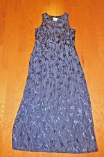 S/ M 7 ❤️ DBY ❤️Summer 50" MAXI Length Dress Fancy EVENING SATIN Sleeveless NAVY