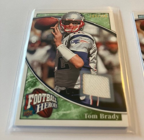 Tom Brady Jersey CARD LOT (2) - 2009 Upper Deck Heroes Card 70 #/99* #/150 MINT - Picture 11 of 14