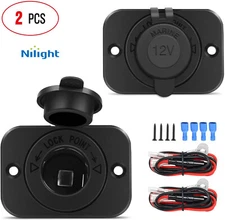 12V Car Cigarette Lighter Socket Power Outlet Adapt for Marine Boat Motorcycle