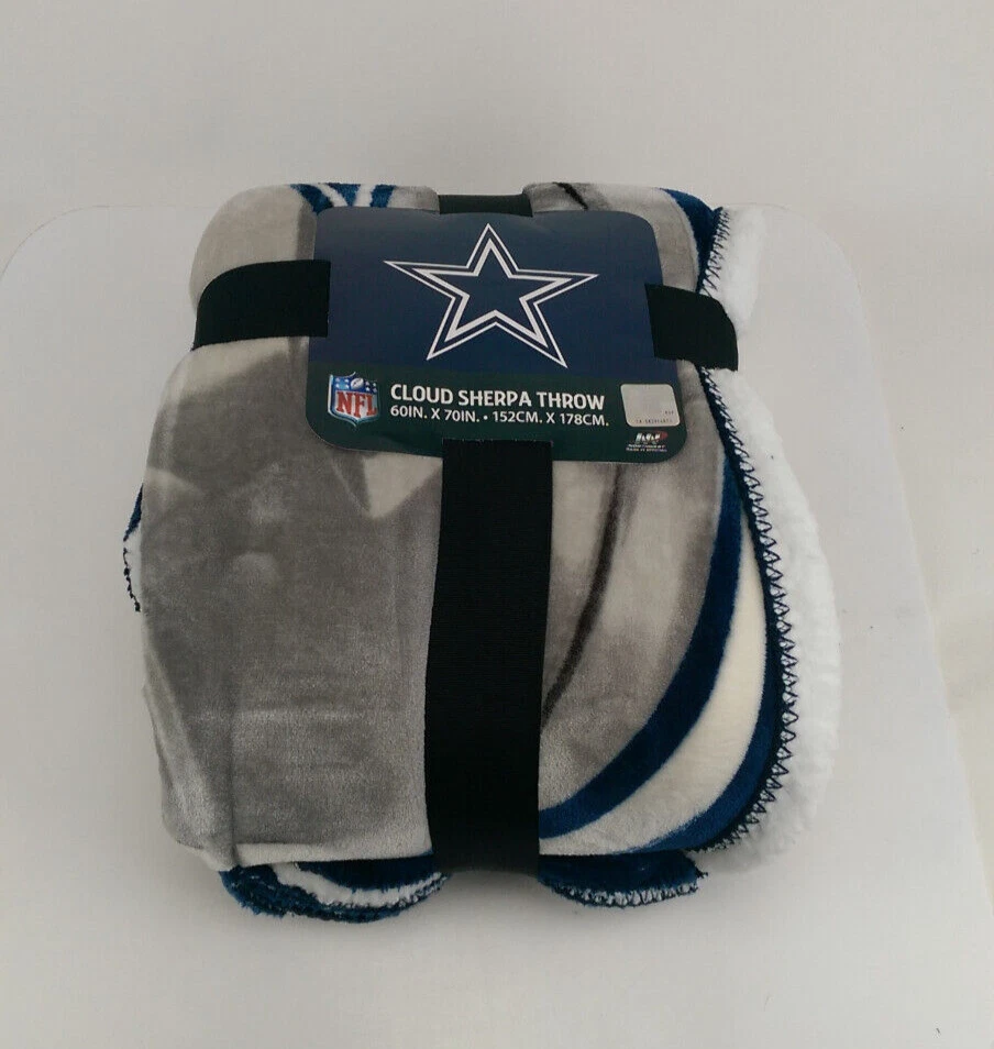 Manta Sherpa Nube Gruesa NFL Licencia Oficial 60 x 70 en Dallas Cowboys Foto 3 de 4