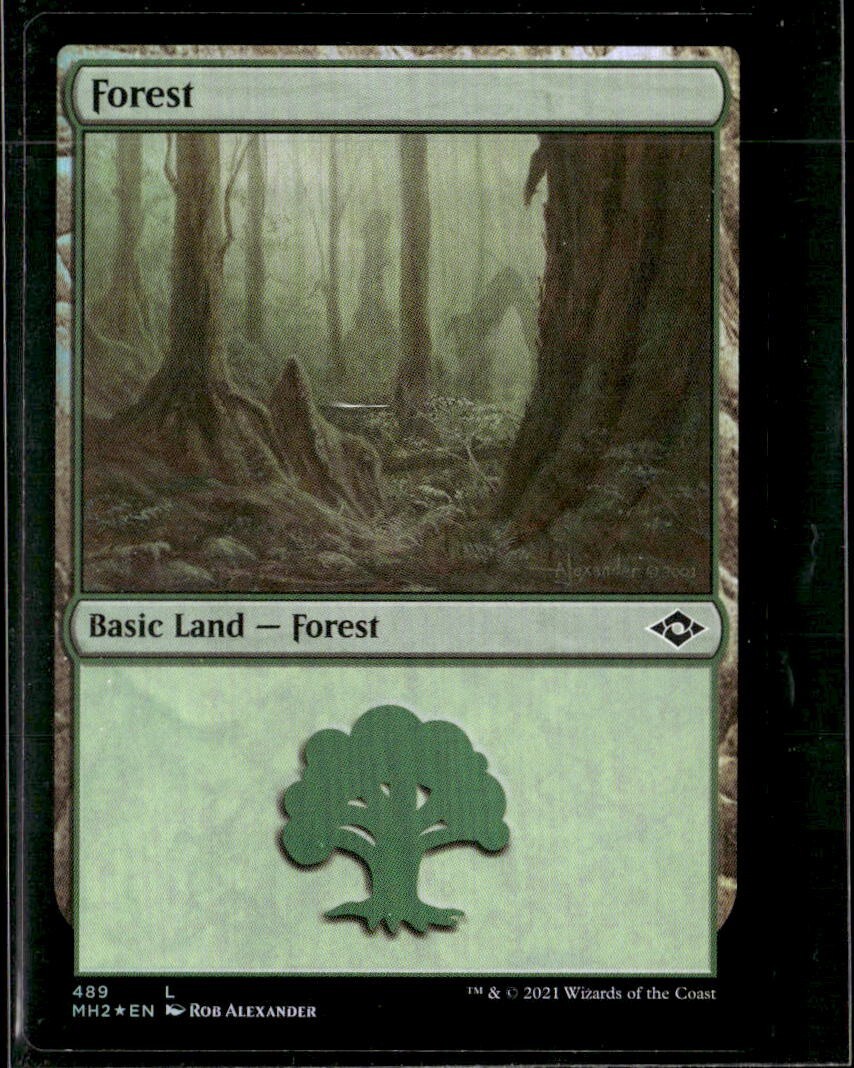 MTG Forest 489 Modern Horizens 2 Land Holo Lot 2 LP