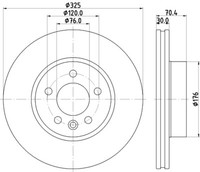 Hella Pagid 2X Bremsscheiben Vorne BelüFtet Beschichtet FüR VW Crafter Kasten