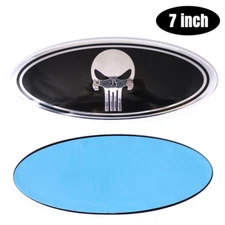 7inch Punisher Skull Front Grill Tailgate Oval Emblem for F150 F250 Edge Ranger