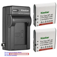 Kastar Battery Wall Charger for Casio NP-40 & Casio Exilim Zoom EX-Z1080 Camera