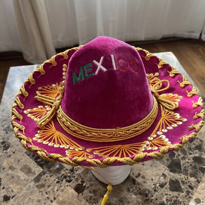 New Authentic Gonzalez Sombrero Youth Pink Gold Mexico  display picture 3