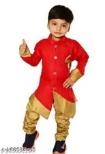 Indian Traditional Wear Stylish Fancy Cotton Solid Boys Kurta Sets Pack Of 1