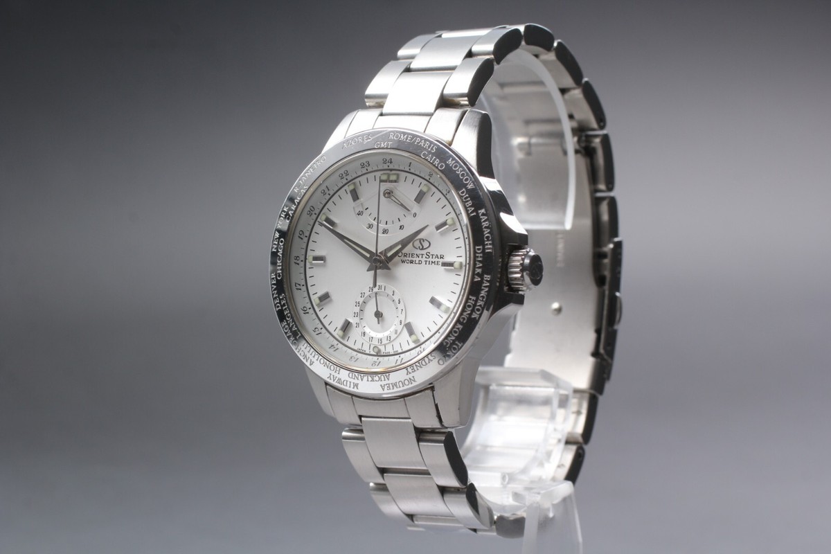 Near Mint] ORIENT STAR World Time FA00-C1 White Dial Men