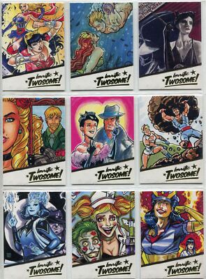 DC Comics Bombshells 2 Complete Gold Deco Twosome Chase Card Set T1-9