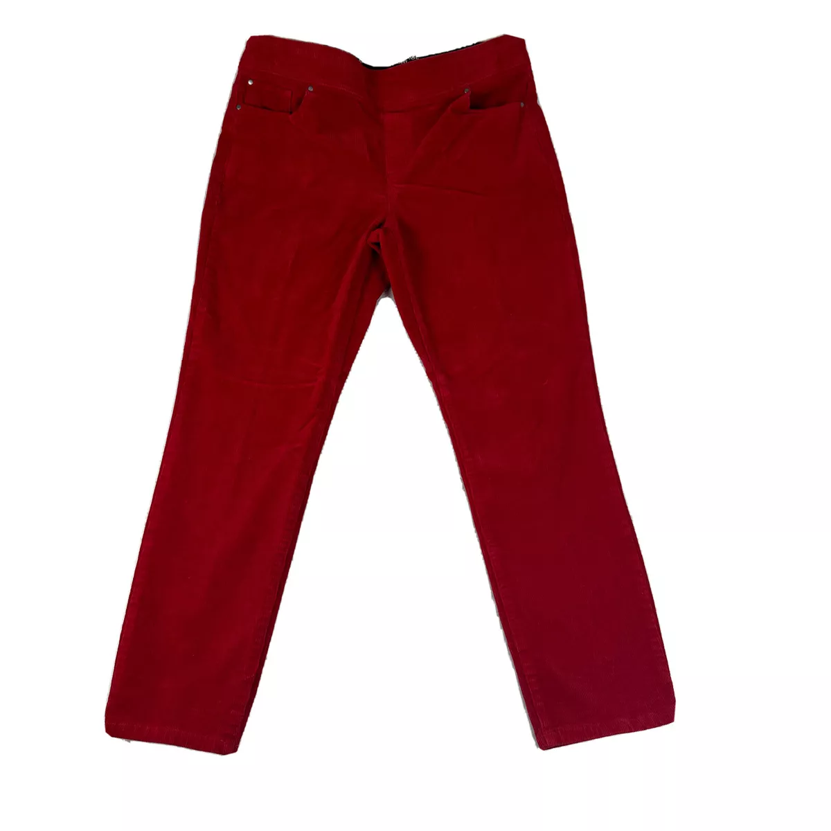 Kim Rogers Pants Women Size 12 Average Red Stretch Tummy Control