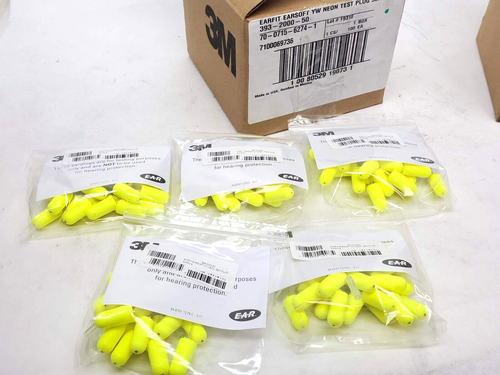 Bouchons D'oreilles 3M EARFIT FX - Lot De 50 Paires, Modèle EARSoft FX, Pour Test D'ajustement