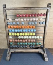 Large Antique Mongolian Math Abacus 28.5 Inches Tall