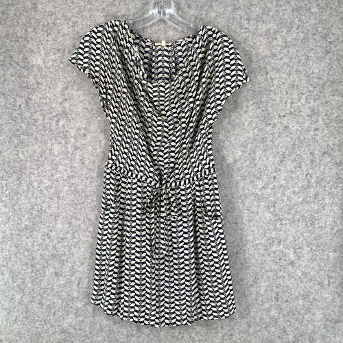LAMade 100% Silk Green Cream Leaf Print Mini Dress Womens Size XS