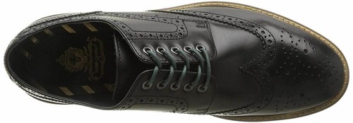 Base London Woburn Hi Shine Black Leather New Mens Formal Brogue Casual Boots - Picture 3 of 7
