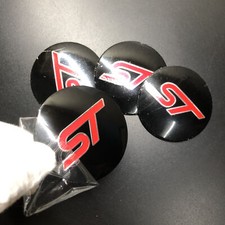 4 Piezas Rojo ST Racing Modificado VIP Insignia Coche Rueda Centro Tapacubos Pegatina Emblemas