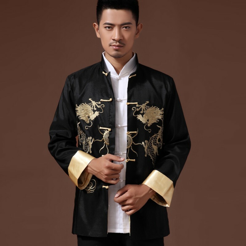Men's Chinese style Embroidered dragon Satin Jacket Vintage Coats Formal dress Men's Chinese style Embroidered dragon Satin Jacket Vintage Coats Formal dress