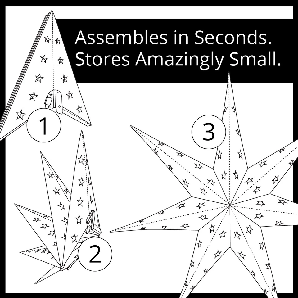 24" 7 Puntos Aurora Superstar LED Colgante 4 de Julio Decoraciones de Navidad Foto 3 de 3