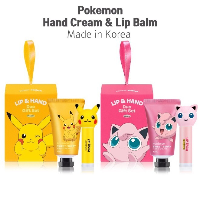 Pokemon x VEILMENT Moisture Hand Cream & Lip Balm Bundle K-Beauty