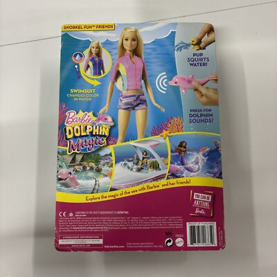 Mattel Barbie Dolphin Magic Snorkel Fun Friends Doll (FBD63) for