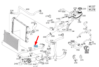 MERCEDES-BENZ CL C216 Low Temperature Coolant Hose A2215013991 NEW 
