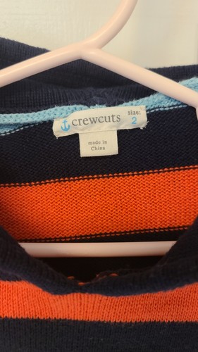 J Crew Kid’s Striped Colorful Hoodie Sweater Size 2 - Picture 5 of 6