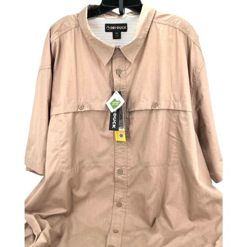 Dri Duck - Craftsman Short Sleeved Shirt - Men's Big & Tall 4XL - Khaki - NWT
