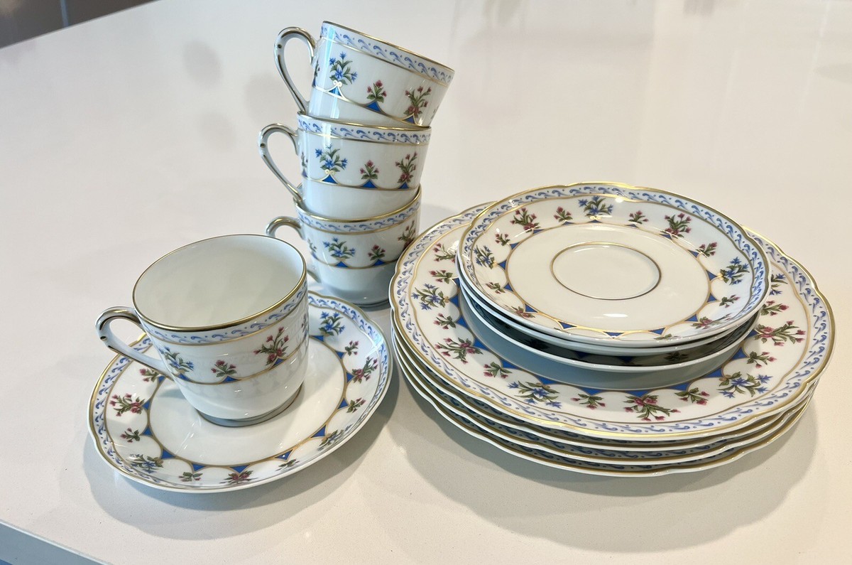 Set of 12 pcs BERNARDAUD LIMOGES CHATEAUBRIAND BLUE.FRANCE. Cups