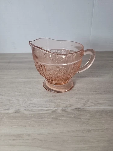 Vintage Federal Glass Pink Depression Creamer Sharon Cabbage Rose