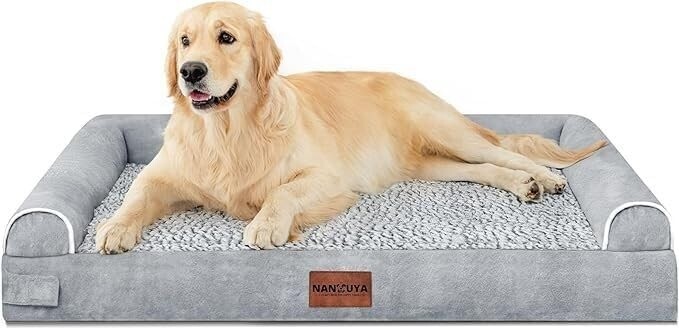 Cama Para Perros Grande XXL - 130 X 105 Cm, Impermeable, Lavable A Máquina, Color Gris, Para Interior