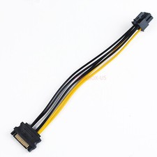 15pin SATA Power to 6pin PCI-e PCI Express Adapter Cable Video Card 20cm