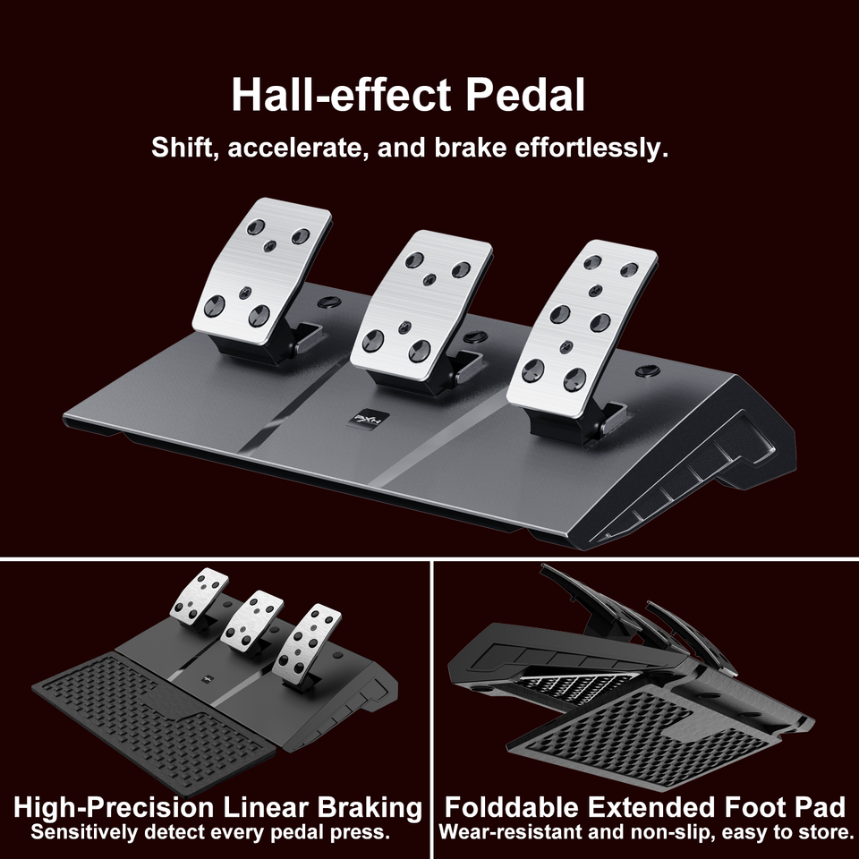 PXN V9 Gen2 Gaming Racing Steering Wheel Pedals Shifter For PC PS4 3