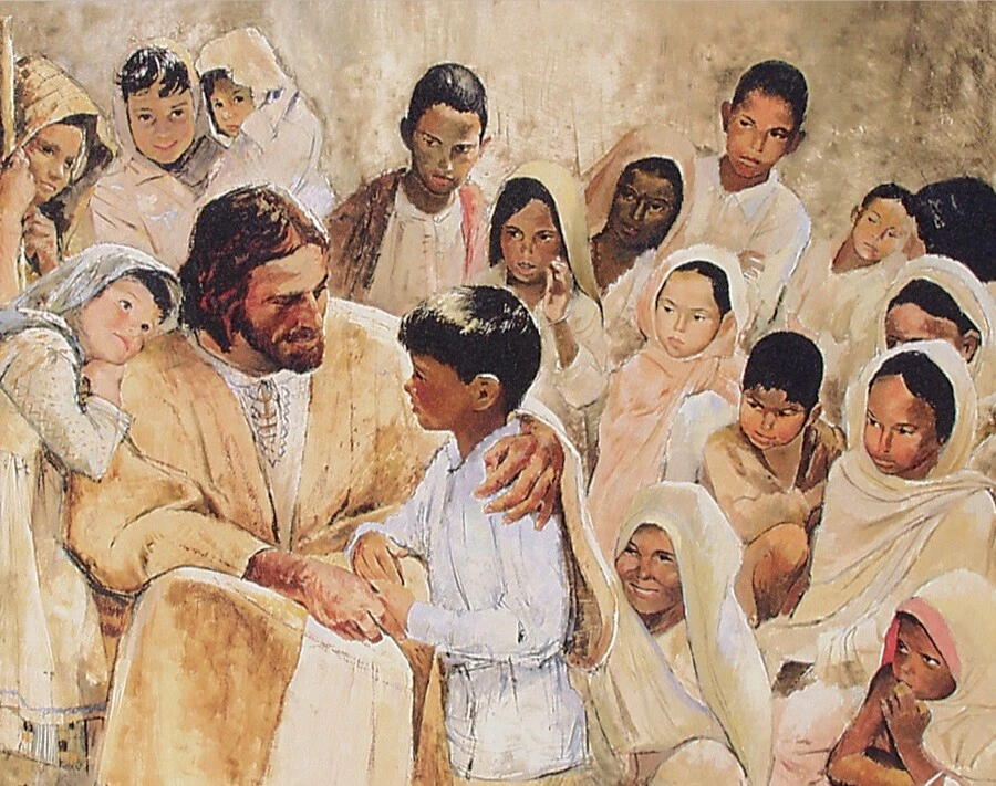 Jesus With Children Of The World