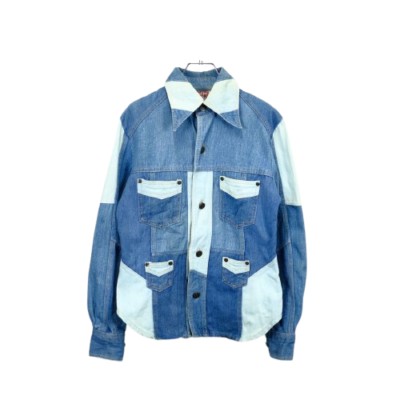 1970s Vintage Patchwork Denim Shirt Men's Long sleeves Blue | eBay