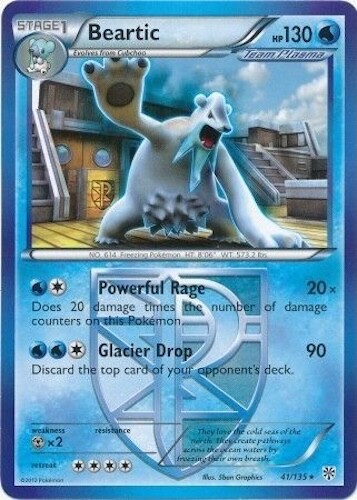 Pokémon TCG - Beartic - 41/135 - Rare - Black & White: Plasma Storm [Light Play]